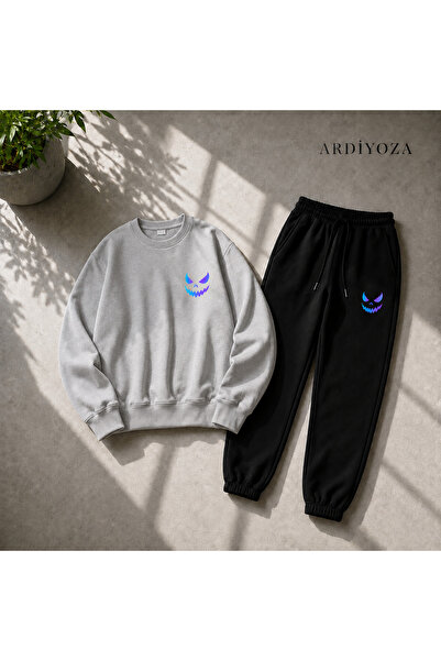 SILATU 2-Piece Zero Collar Printed Winter Set (Sweatshirt-Zero Collar)