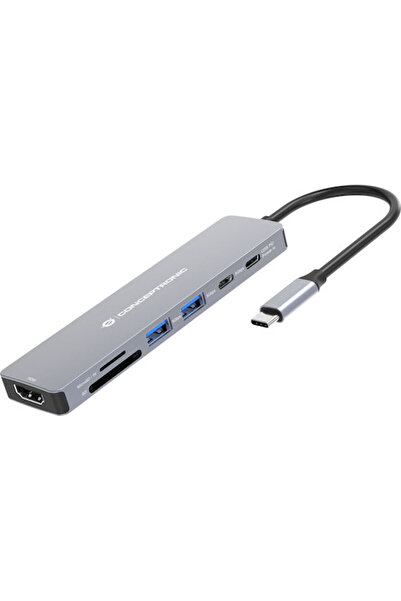 CONCEPTRONIC Σταθμός σύνδεσης USB-C με HDMI 4K PD Ethernet Γκρι (DONN28G)