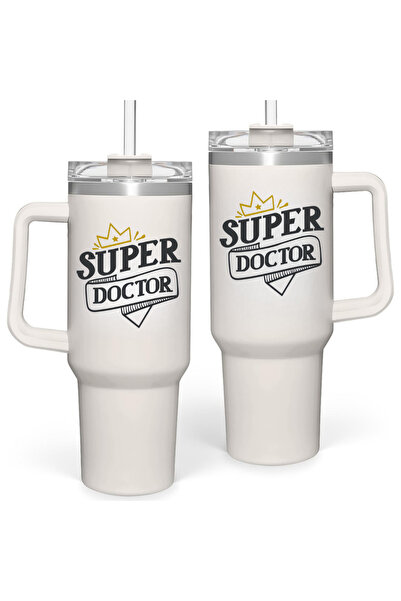 NASAQ Doctor's Insulated Stainless Steel 40oz Tumbler with Handle and Lid and...