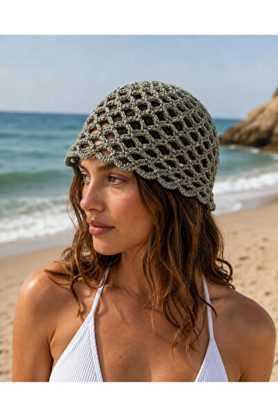 İpeksi Collection Women's Knitted Bandana Summer Perforated Knitwear Hair Ban...