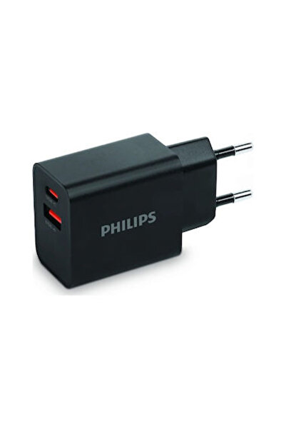 Philips Φορτιστής χωρίς καλώδιο GaN με θύρα USB-A και θύρα USB-C, 20W Power D...