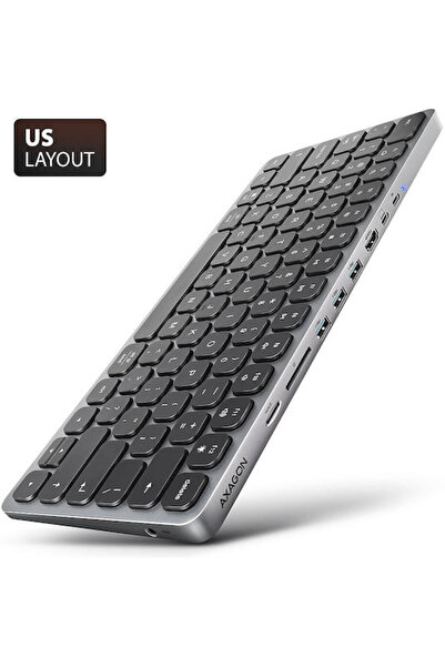 Axagon HMC-KB-US Ασύρματο πληκτρολόγιο, μόνο αγγλικό (US), γκρι