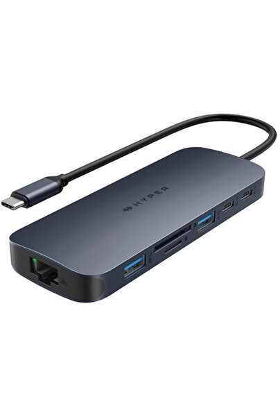 Hyper Διανομέας USB 3.2 10 θυρών με σύνδεση USB-A και Ethernet, Μπλε, Κωδικός...