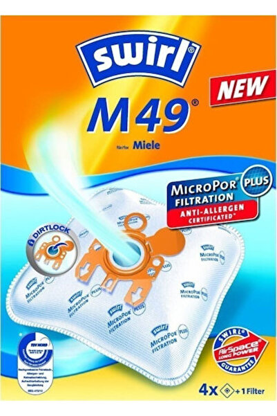 Swirl Σακούλες ηλεκτρικής σκούπας M49, 4 τεμάχια, συμβατές με ηλεκτρική σκούπ...