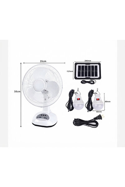 Generic Brand CC312 Rechargeable Desk Fan With Solar Panel