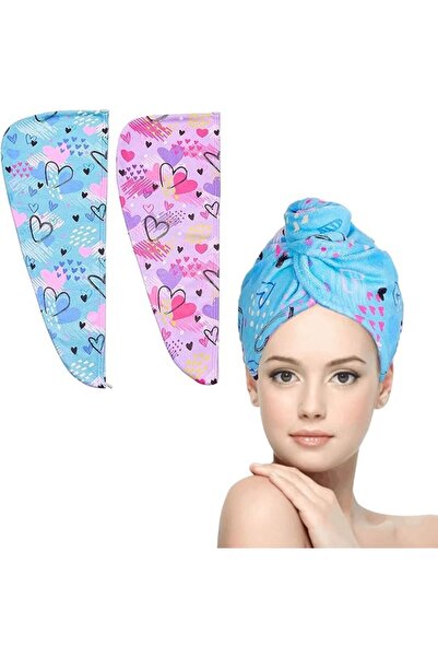 KASTWAVE 2Pcs Quick Dry Hair Towel, Hair Turban Microfibre Thickness, Soft Up...