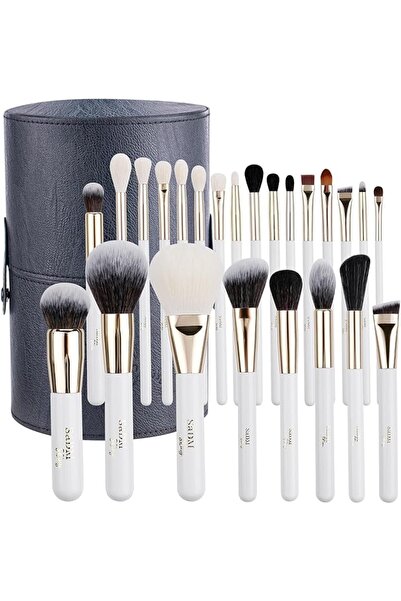 SaDM Shiny Makeup Brush Set (24 Pieces) - Includes Foundation, Powder, Concea...