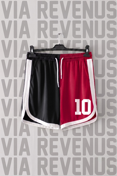 Vordevia Number 10 Printed Jersey Sports Training Shorts with Piping Detail