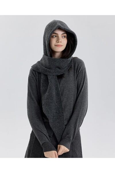 GENERAL Women Knit 2-in-1 Hat and Scarf Winter Hat Scarf for Women Warm Shawl...