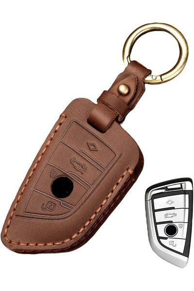 Generic Mizznee Genuine Leather Car Key Cover Case for BMW 1/3/4/5/6/7 Series...