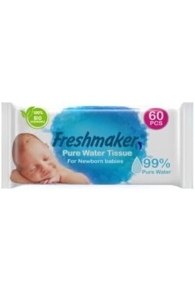 Freshmaker Pure Water Wipes for Newborn - 60 Pieces