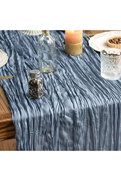 Artoid Mode Boho Blush Pink Gauze Wedding Cheesecloth Table Runner, 35x120 In...