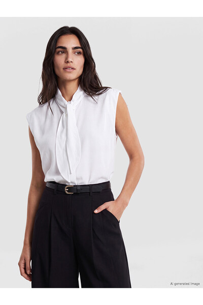 LC Waikiki Nevavm Foulard Collar Oversize Women's Shirt