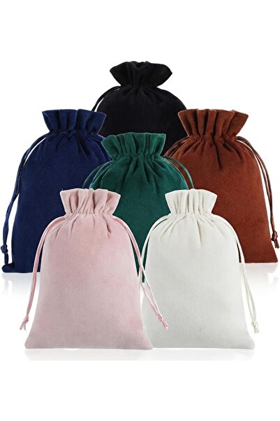 GENERAL 7X5 Inches Drawstring Pouch Small Drawstring Bag Jewelry Bag 6 Pcs Ve...