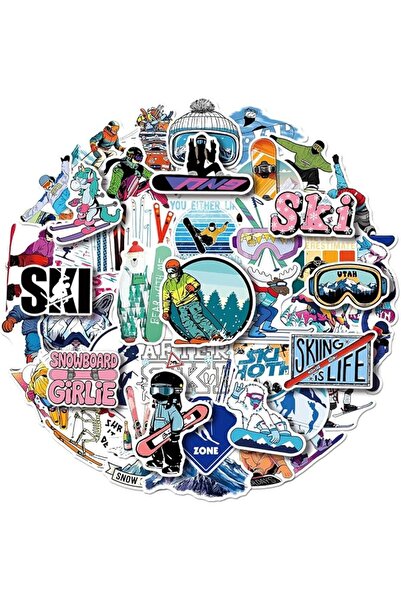 Generic 50Pcs Skiing Stickers Snowboard Decals Winter Ski Sports Stickers Adv...