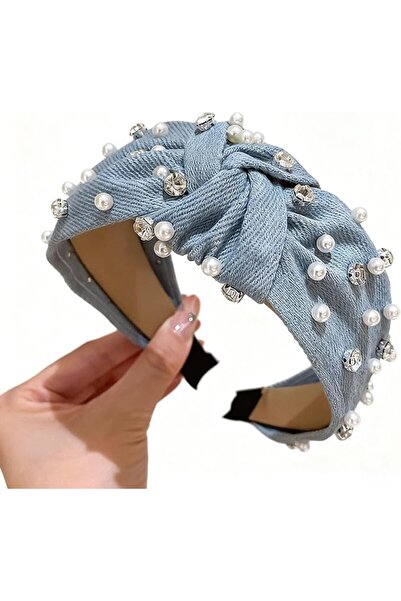 GENERAL Knotted Headband for Women, Halloween Knotted Pearl Rhinestone Hair H...