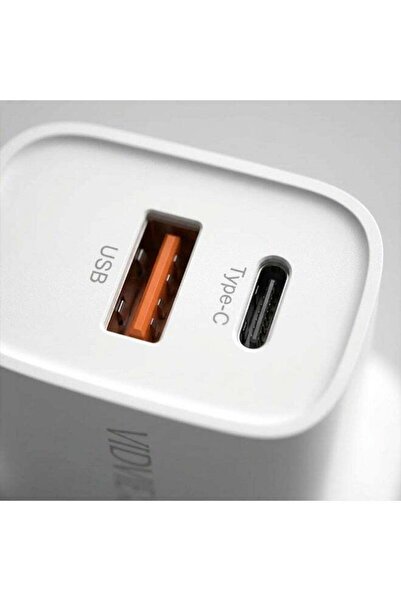Vidvie Fast Wall Charger 20W Dual Port (Type-C PD & USB-A) Support PPS - White