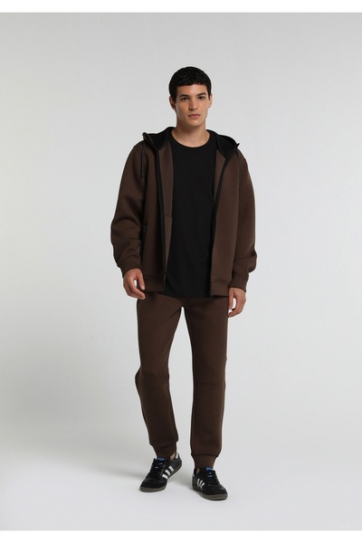 Colin's Regular Fit Mid Waist Straight Men's Brown Sweatpants