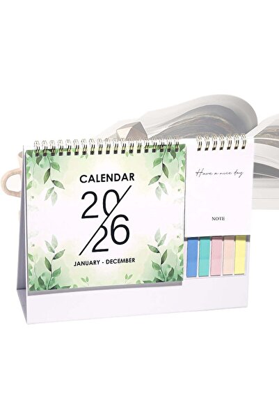 Arabest 2026 Desk Calendar,Daily Planner,Dual Coil Design,with Sticky Notes,P...