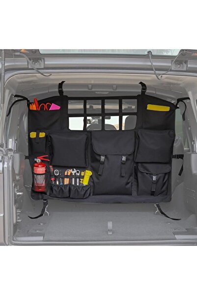Yelajoy Trunk Backseat Organizer, Waterproof Cargo Organizer with Tool Compar...