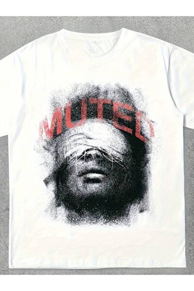 29CUN Men's Graphic Letter Print Crew Neck T-Shirt - "MUTE" Design, Casual Su...