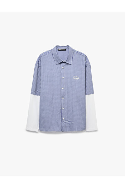 Koton Long Sleeve Classic Collar Buttoned Plaid Shirt