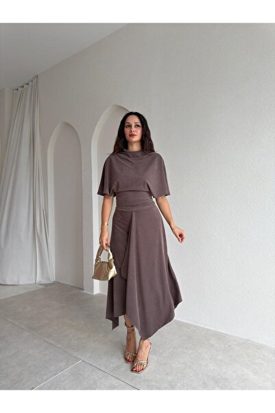 Mooi Butik Lovato Skirt Suit 3712 - Brown