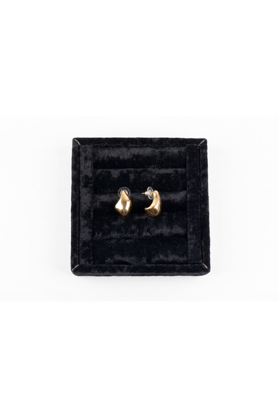 Karaşah Women's Gold Color Geometric Quadrilateral Drop Brass Earrings