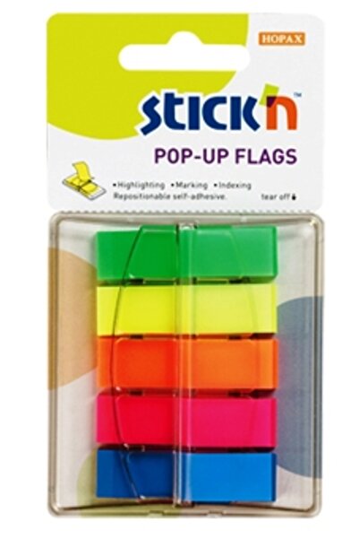 Hopax Film Index Autoadeziv 45 X 12Mm, 5 X 40File/Set, Cu Dispenser, Stick'N ...