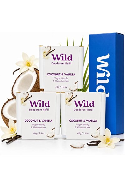 WILD مجموعة متنوعة من مزيلات العرق الطبيعية القابلة لإعادة التعبئة بروائح منع...