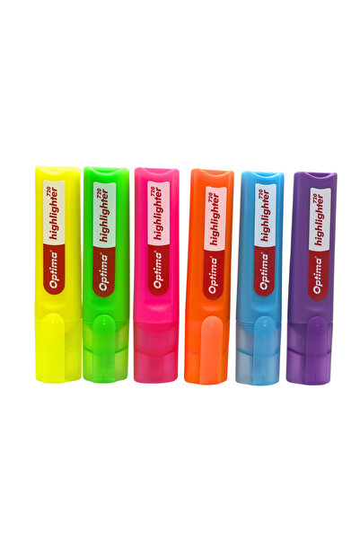 Optima Textmarker Varf Lat 1-4Mm, 720 - 6 Culori/Set Lipici si corector Optim...