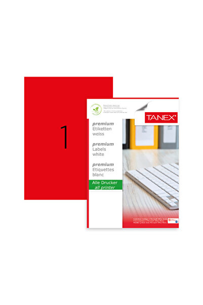 Tanex Αυτοκόλλητες Έγχρωμες Ετικέτες, 1/Α4, 210 x 297 χιλ., 25 Φύλλα/πακέτο, ...