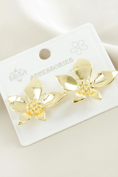 Mercansa Orchid Metal Earrings