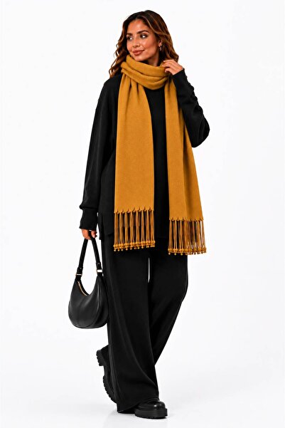 Sfg Life Moda Women's Knitwear Scarf with Tassels, Soft Textured Winter Shawl...