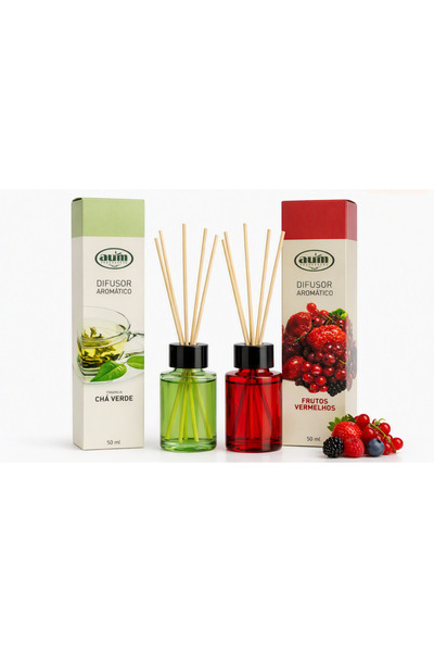 AUM Set Difuzoare Aromatice – 2 Arome Diferite (Ceai Verde & Fructe Roșii) – ...