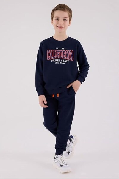Rolypoly Boys' California Printed Two-Thread Sweatshirt Tracksuit Set 2-8 Yea...