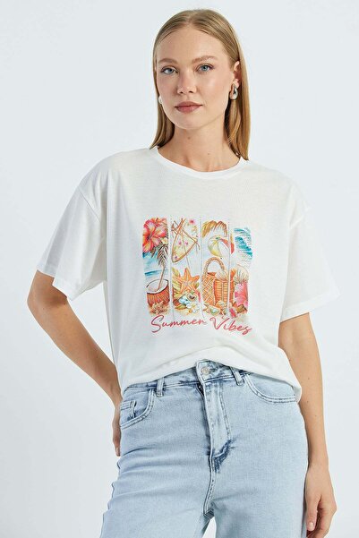 Fulla Moda Stoned Summer Vibes Printed T-Shirt