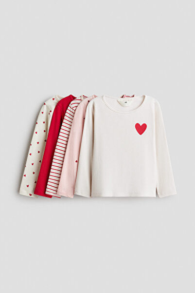 H&M 5'li Pamuklu ve Uzun Kollu Tişört
