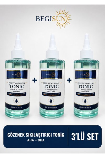 BEGISUN Aha + Bha Pore Care Tonic Set of 3 200 ml