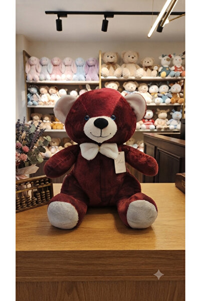 AZİZ OYUNCAK 🤎 65 cm Bordo Peluş Ayıcık, Büyük Boy Yumoş Oyuncak, Sevimli Hediyelik