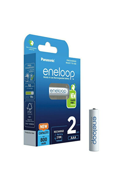 PANASONIC Eneloop Επαναφορτιζόμενες Μπαταρίες AAA Ni-MH 800mAh 1.2V 2τμχ