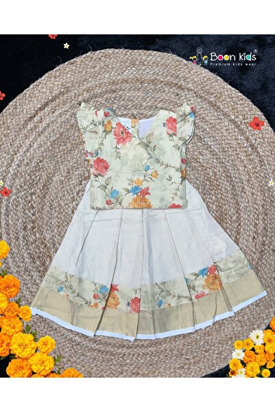 Generic Brand Kids Onam Silk Lehenga Suit – 1 to 6 Years