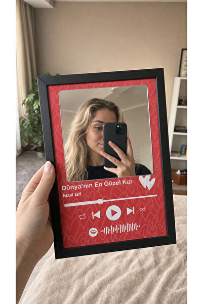 HOVARDA Dünyanın En Güzel Kızı Aynalı Tablo Makyaj Aynası Spotify Kodlu Sevgi...