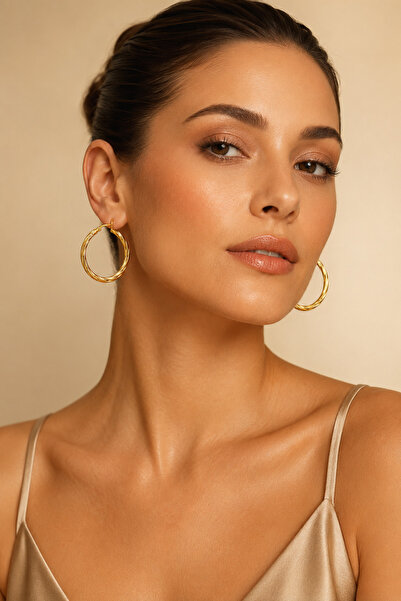 ROYALLINES Gold Tone Twisted Hoop Earrings for Women – Multi-Strand Round Sta...