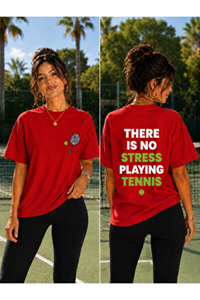 VODEXA Unisex Oversize Tennis Printed T-Shirt 100% Cotton Tennis Themed Comfo...