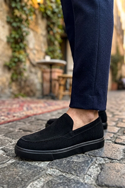 BASOLES Men's Black Suede Loafer Shoes Comfortable Stylish Classic Shoes