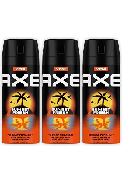 Axe Erkek Deodorant Sunset Fresh Ferah Koku 150 ml X3 Parça Alüminyum İçermez