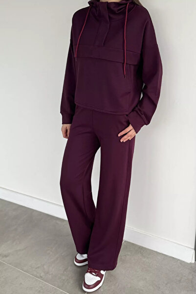 Aryena Mürdüm Women's Front Half-Zip Hooded Sweatshirt and Elastic Waist Pant...