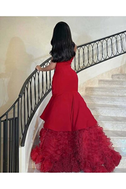 Liva فستان سهره بلون احمر