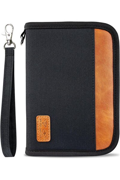 STARSTAR Travel document holder 17.98x12.45cm black RFID secure wallet.